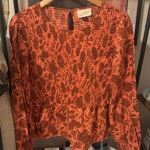 Daniel Rainn Coral Floral Blouse